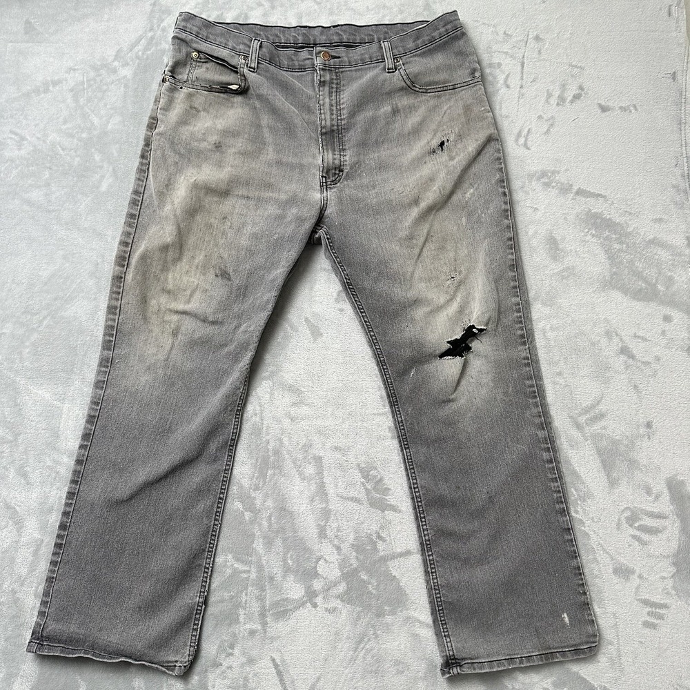 Vintage‎ Distressed Dickies Gray Jeans 40x30 Workwear Grunge Streetwear Thrashed